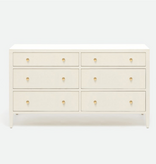JARIN 60 INCH DRESSER White Faux Belgian Linen 60"L x 20"W x 34"H