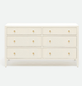 JARIN 60 INCH DRESSER White Faux Belgian Linen 60"L x 20"W x 34"H
