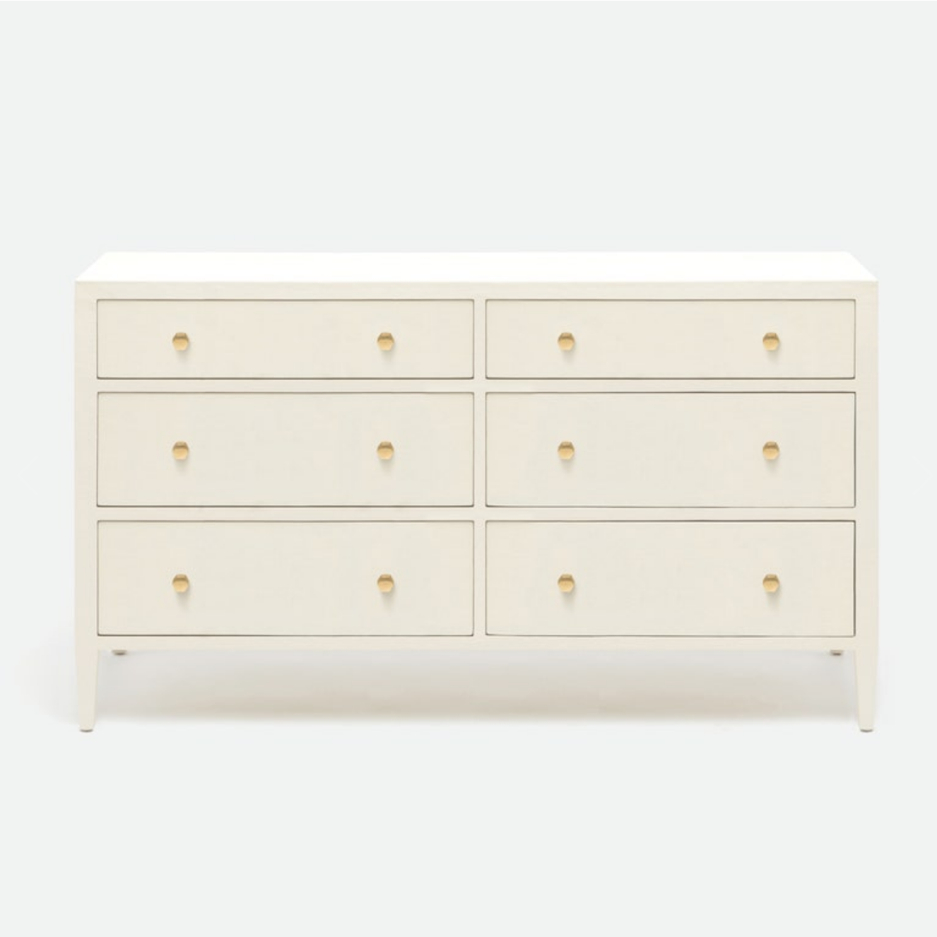JARIN 60 INCH DRESSER White Faux Belgian Linen 60"L x 20"W x 34"H