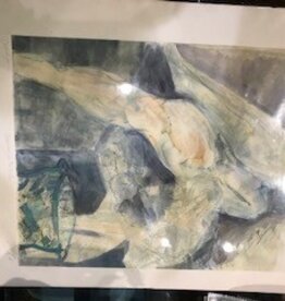 Woman in the Bath Monotype by Alicia Goni 20 x 26