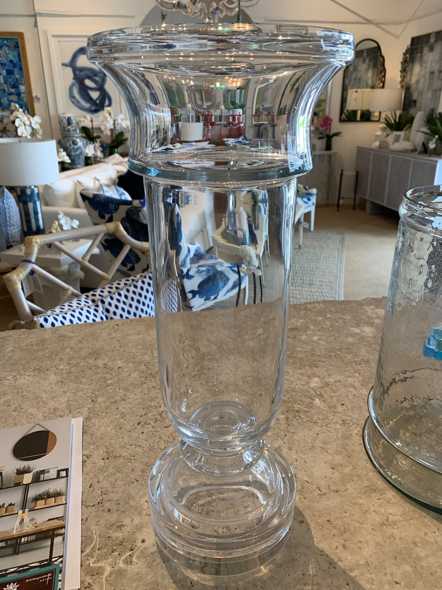 Glass vase 19h x 7.5d
