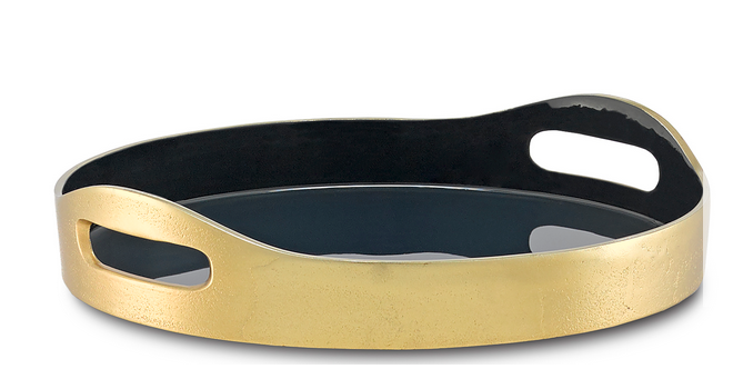 Riya Navy Small Tray H: 2.5" Dia: 12"
