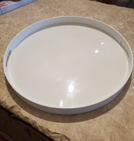 White Laquer Tray 18"DIA