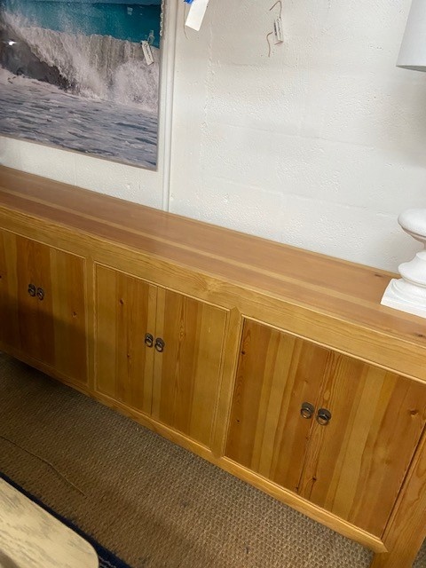 Natural Elm Wood Console 99" x18" x 34"