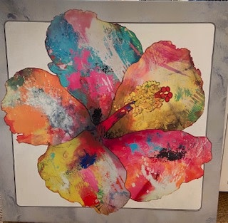 Multi Color Hibiscus 39 x 39