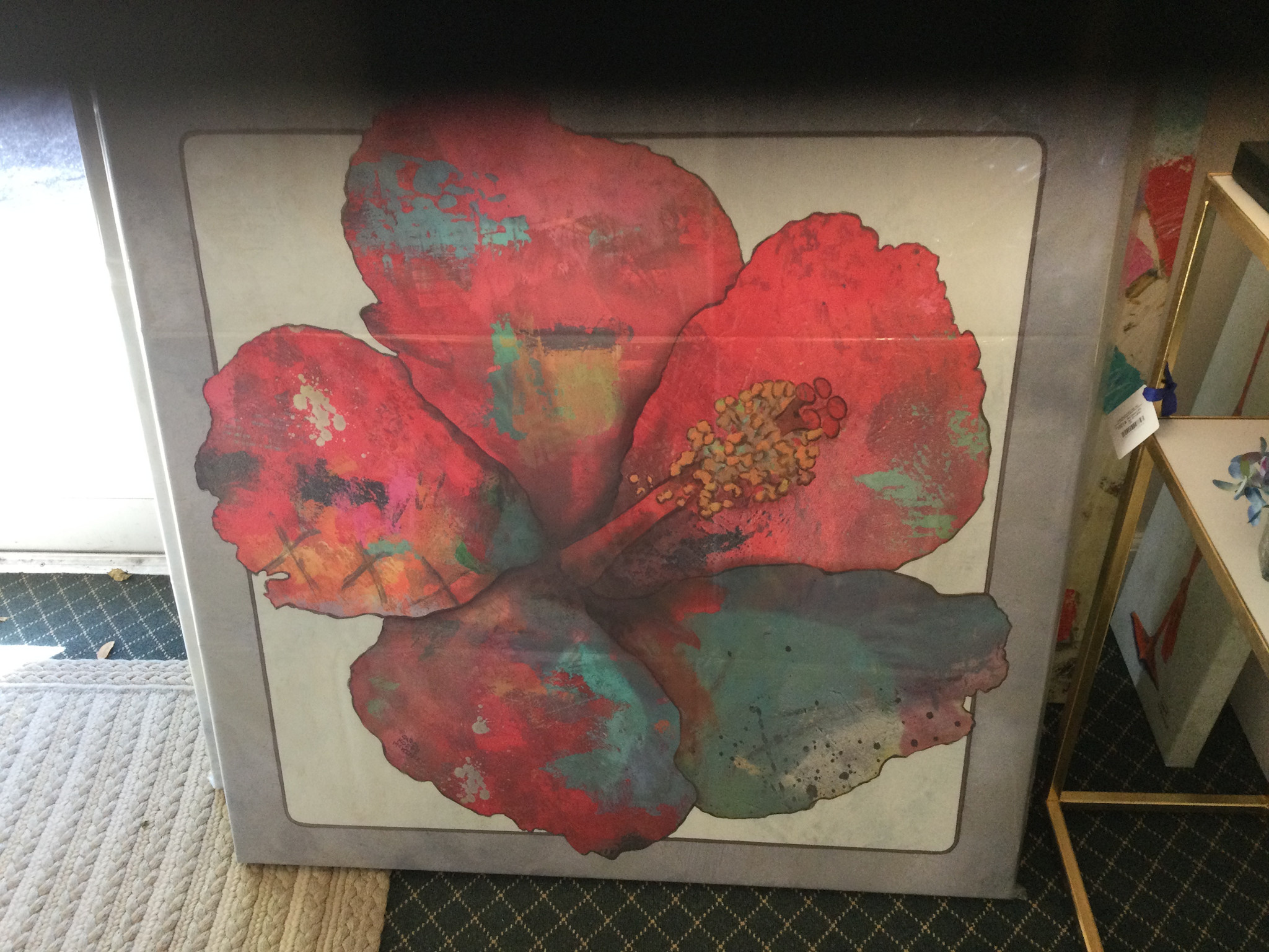 Red Hibiscus 39" x 39"