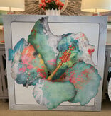 Aqua Hibiscus 39" x 39"