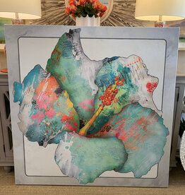 Aqua Hibiscus 39" x 39"