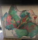 Aqua Hibiscus 39" x 39"