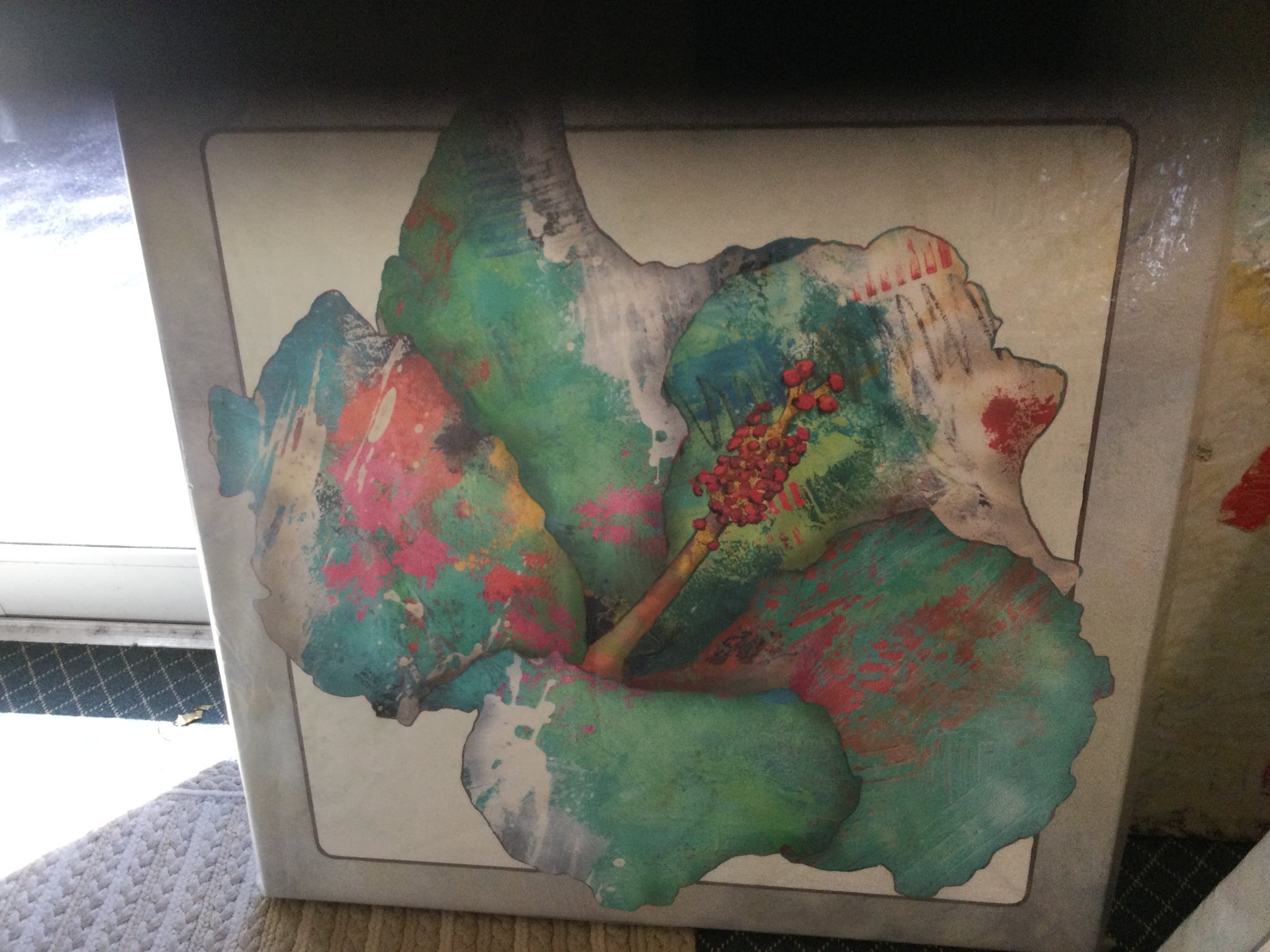 Aqua Hibiscus 39" x 39"