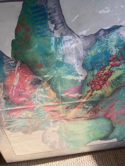 Aqua Hibiscus 39" x 39"