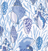 Shell Toile-Blue Cocktail Napkin