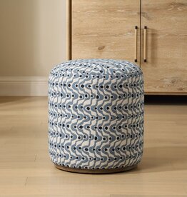 Cas Ottoman/Blue 17"Wx18"Hx17"D
