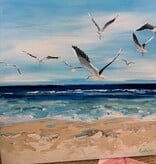 Seagulls  24"x 24" Acrylic Original