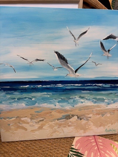 Seagulls  24"x 24" Acrylic Original