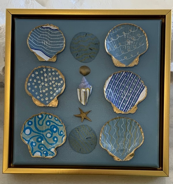 Blue Shell Collage 2   9" x 9"