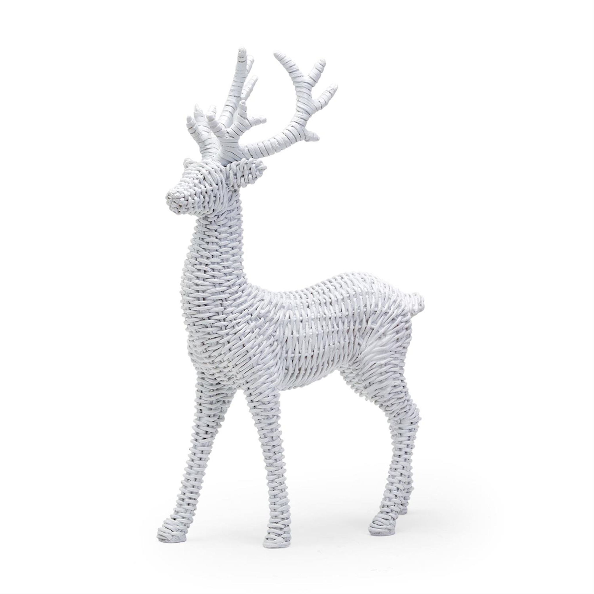 Basketweave Winter Deer Dècor - Resin