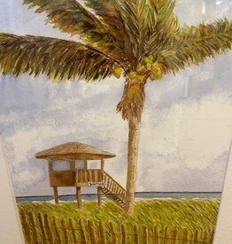 Lifeguard Stand South 3 Delray Beach, Fl 18x22h Watercolor Print