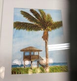 Lifeguard Stand South 3 Delray Beach, Fl 18x22h Watercolor Print