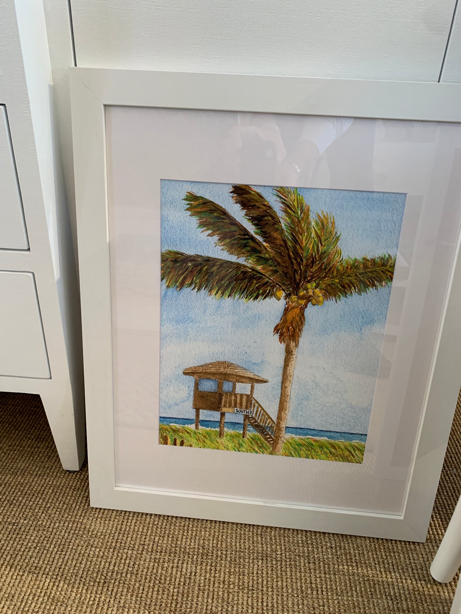 Lifeguard Stand South 3 Delray Beach, Fl 18x22h Watercolor Print