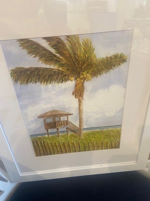 Lifeguard Stand South 3 Delray Beach, Fl 18x22h Watercolor Print