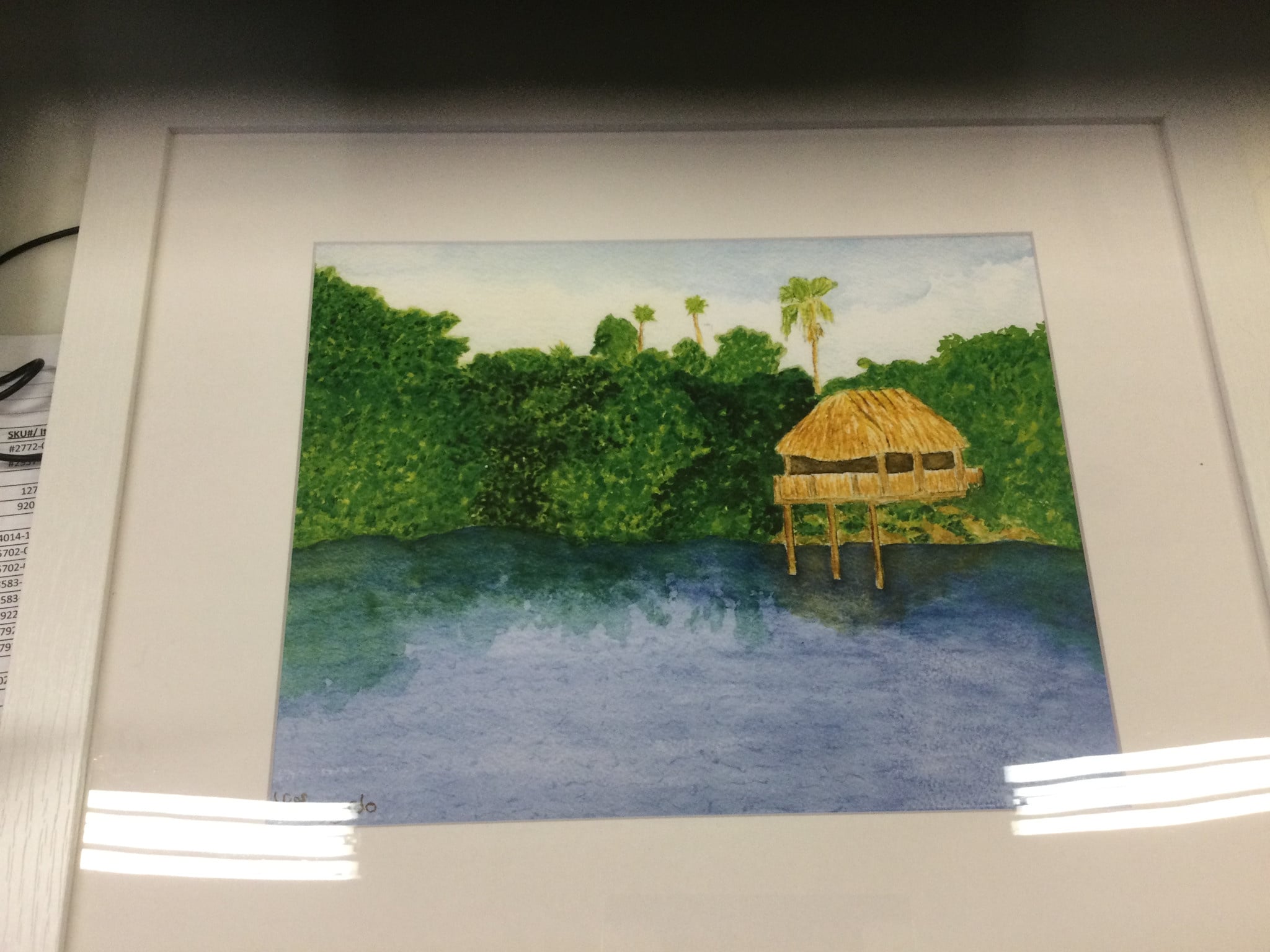 Chickee Hut Lake Ida, Fl 18X22H Watercolor Print