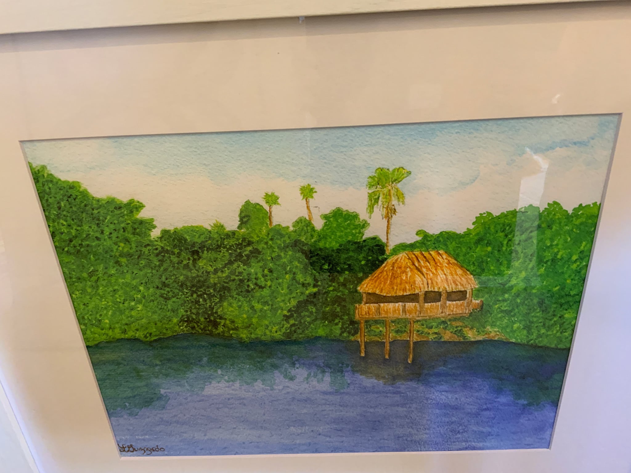 Chickee Hut Lake Ida, Fl 18X22H Watercolor Print