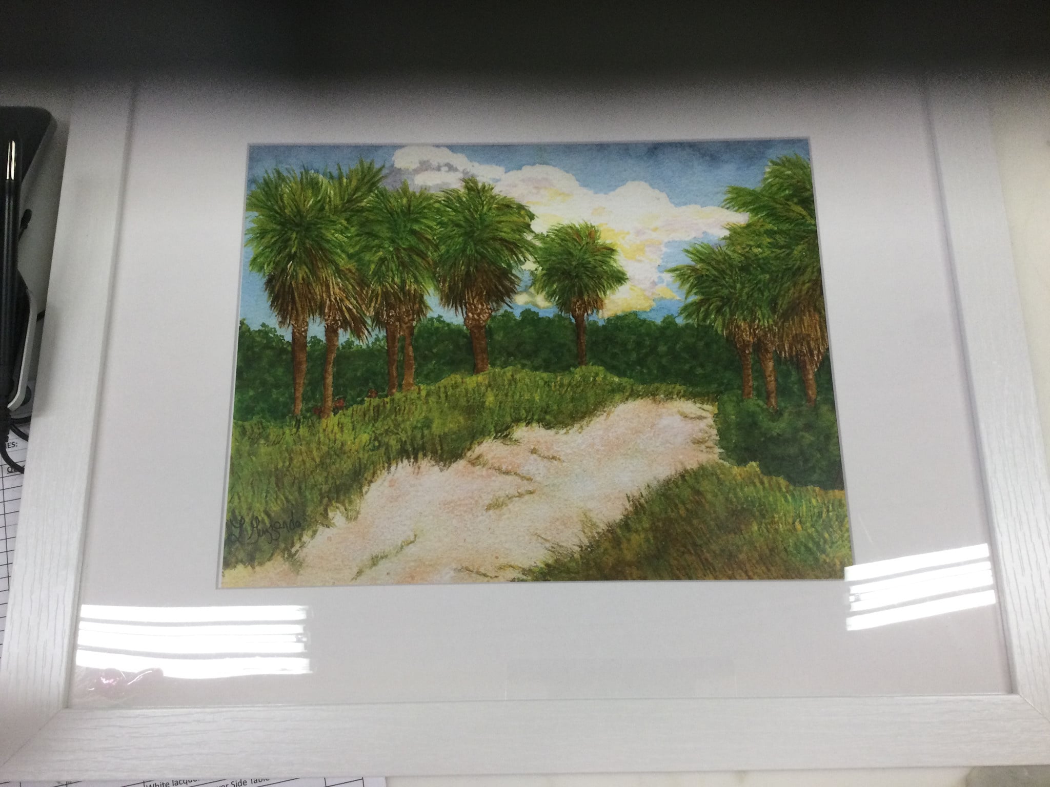 Dirt Road to the beach Delray Beach, fl 18x22H Water color print