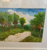 Dirt Road to the beach Delray Beach, fl 18x22H Water color print