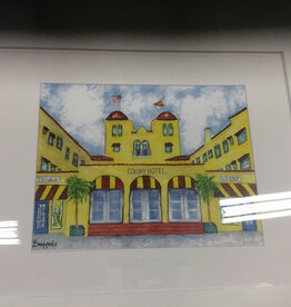 Colony Hotel Delray Beach , fl 18x22 Water color Print