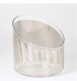 Platinum Stripe Ice Bucket 11"H x 9.75"Dia Food Safe