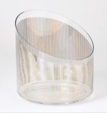 Platinum Stripe Ice Bucket 11"H x 9.75"Dia Food Safe