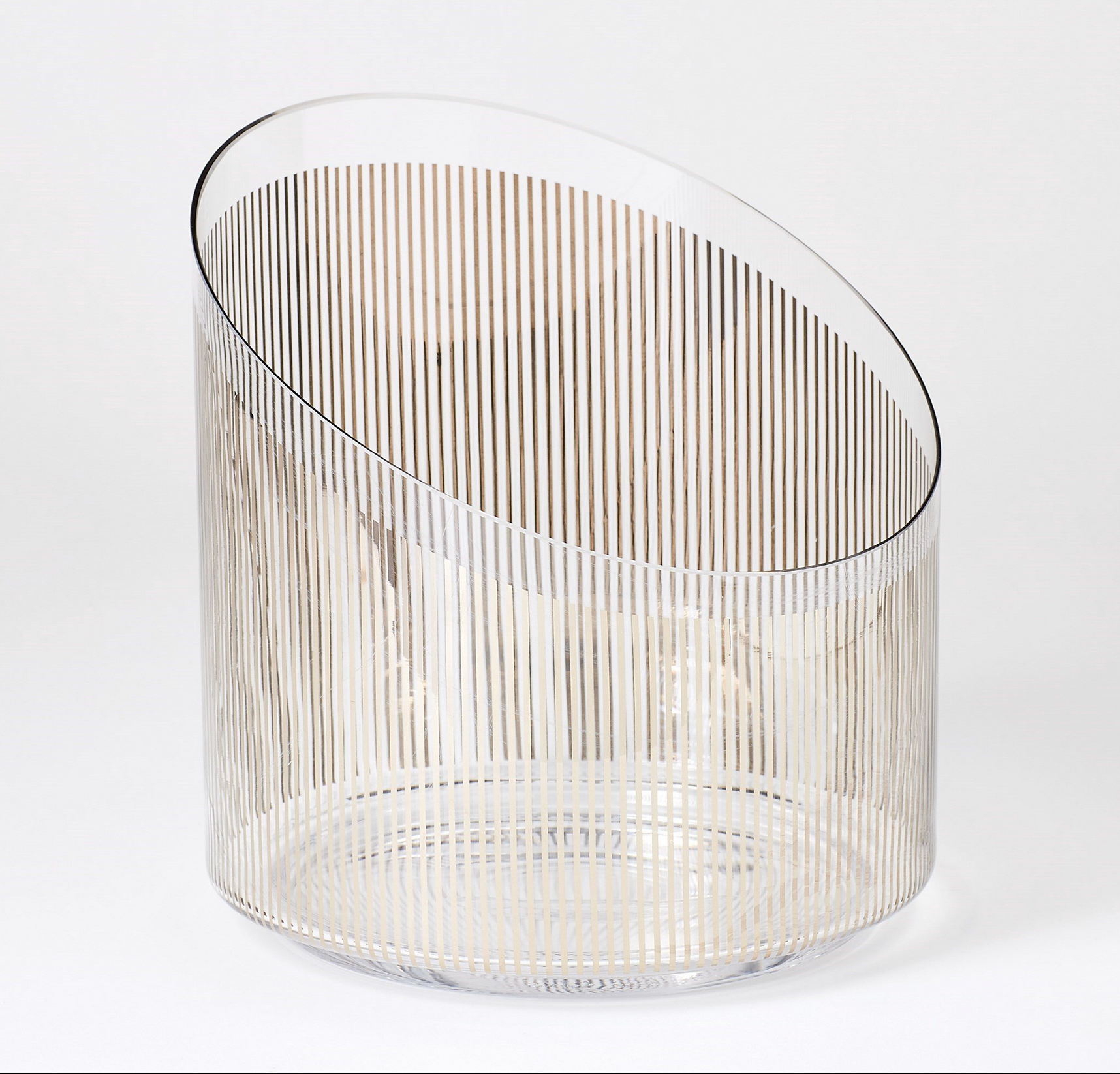 Platinum Stripe Ice Bucket 11"H x 9.75"Dia Food Safe