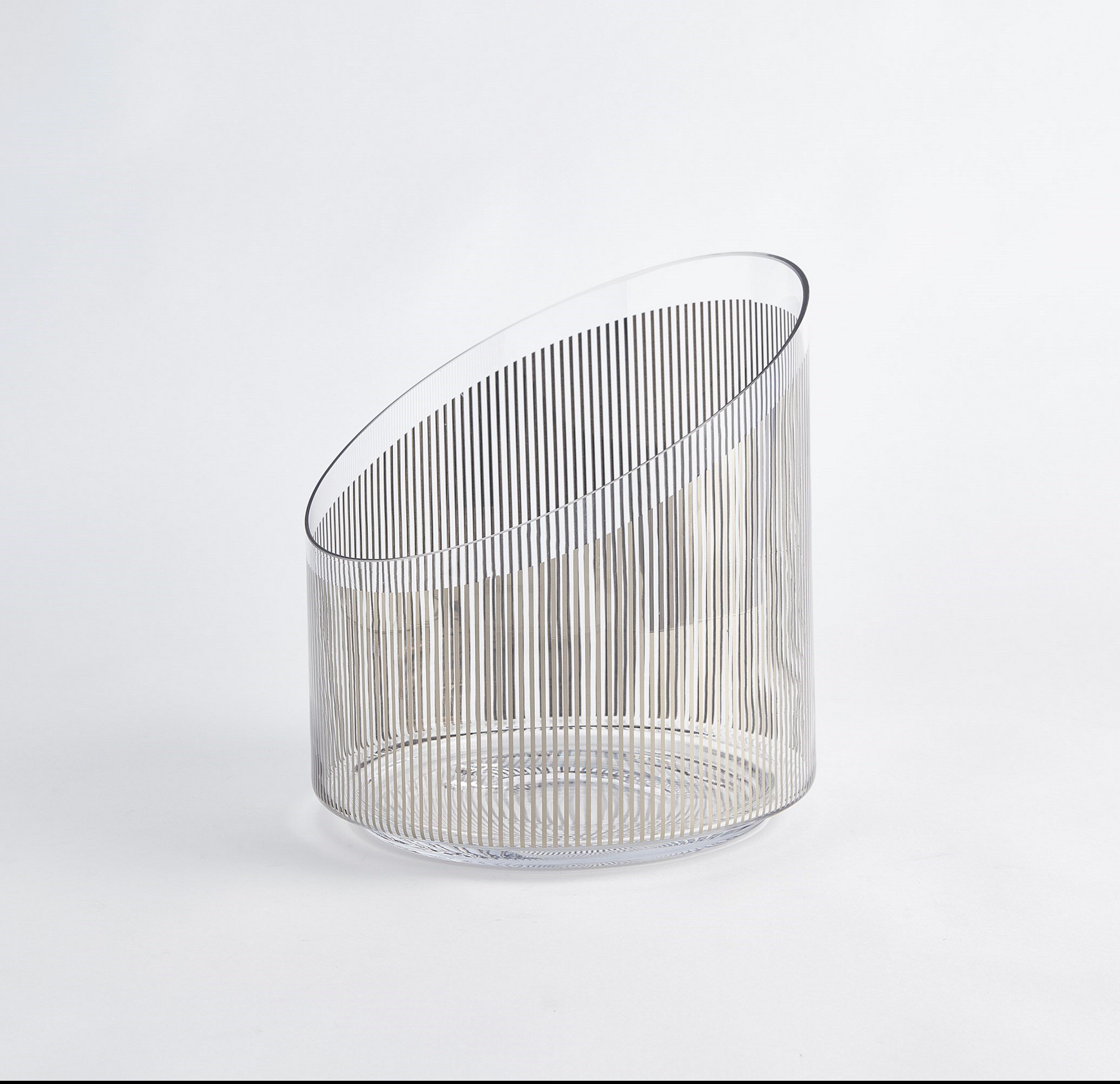 Platinum Stripe Ice Bucket 11"H x 9.75"Dia Food Safe