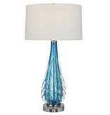 Venezia Table Lamp - Blue 36"H,  Shade 11"H X 19" Dia.