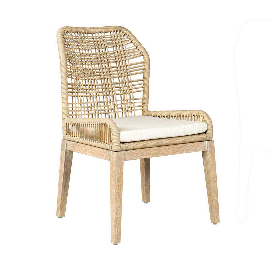 Vega Woven Side Chair, Cream - 23x24.5x36