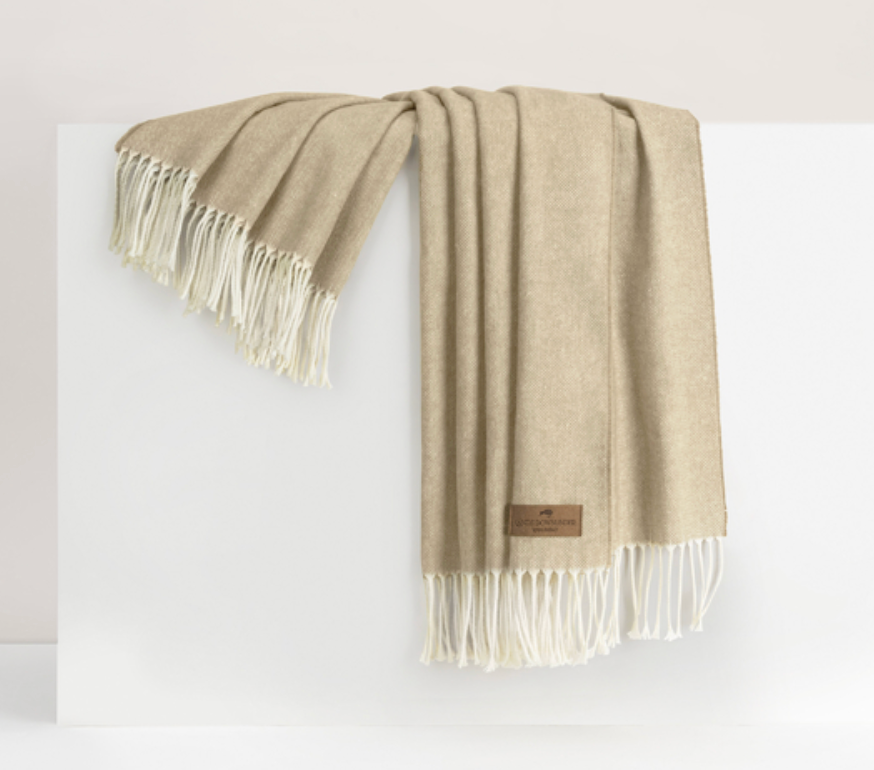 White Truffle Italian Herringbone Throw 51" W x 67" L