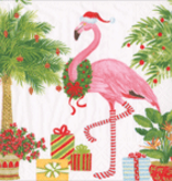 Christmas Flamingos Napkin Cocktail