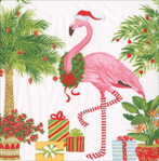 Christmas Flamingos Napkin Cocktail