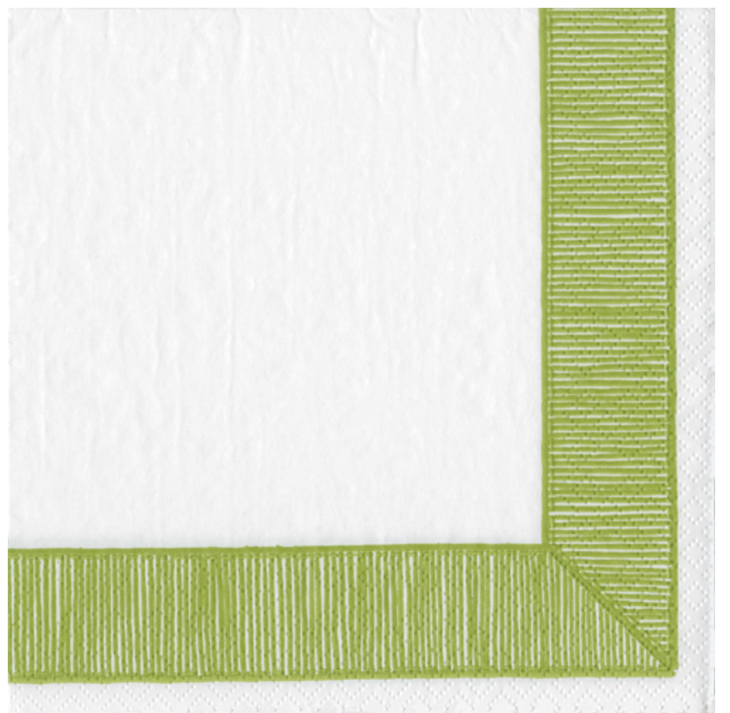 Ribbon Border Green Napkin Luncheon