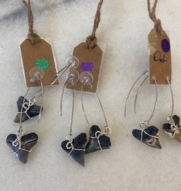 Shark Teeth Hypoallergenic Earrings on Sterling Silver