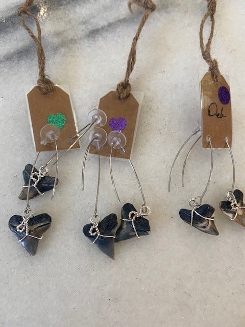 Shark Teeth Hypoallergenic Earrings on Sterling Silver