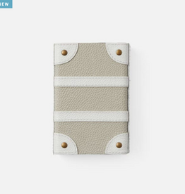 Pigeon & Poodle Dunlap Match Box - Light Gray/White Full-Grain Leather