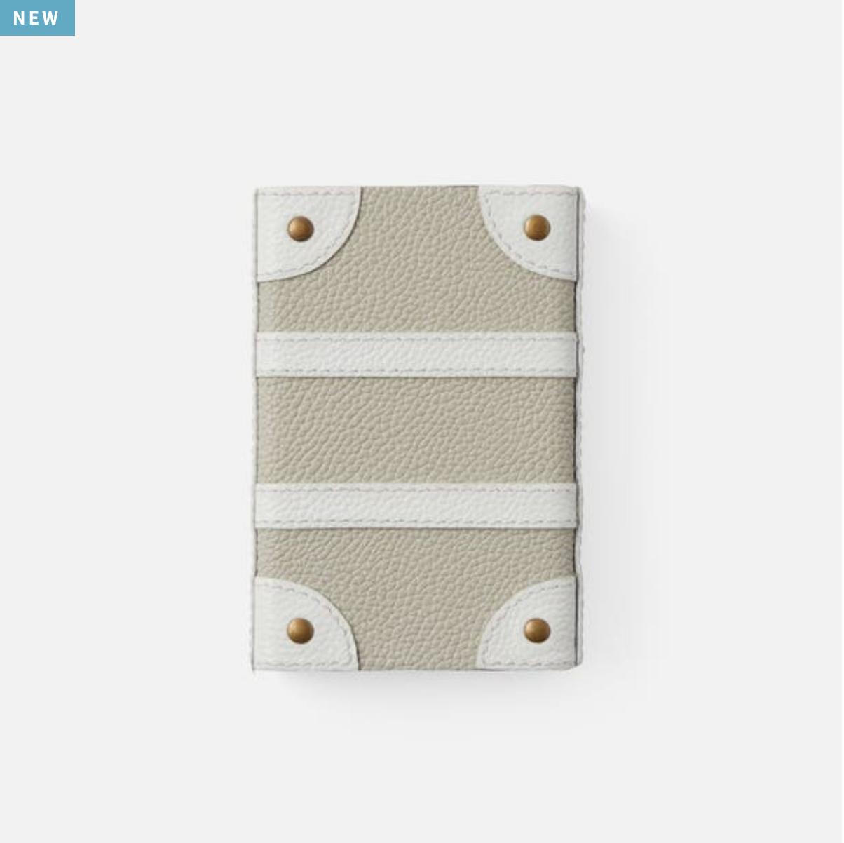 Pigeon & Poodle Dunlap Match Box - Light Gray/White Full-Grain Leather