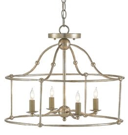 Fitzjames Small Lantern in Silver - 20"DIA x 15"H