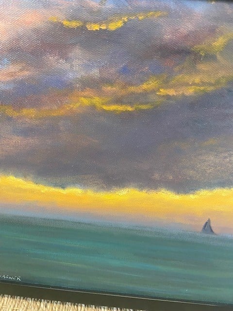 Heading in Sailboat Orig. Oil 12" x12"