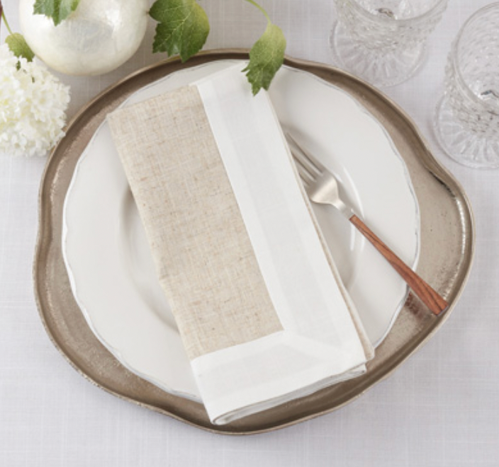 Two Tone Napkin Natural 20"