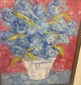 Blue Hydrangea 29.5"x33.5" Orig. Oil