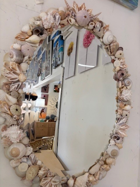 Oval Shell Mirror 33"H x 26"W