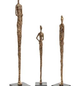 S/3 Standing Tall Female Sculpture on Black Stand